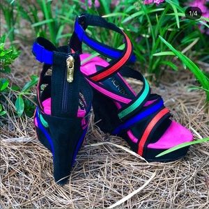 Colorful wedge heels